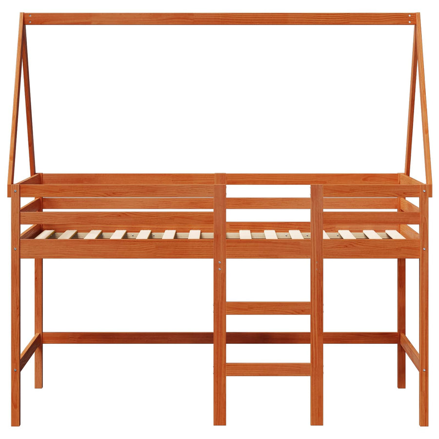 Hoogslaper bedframe Waskleur Bruin 90 x 190 cm