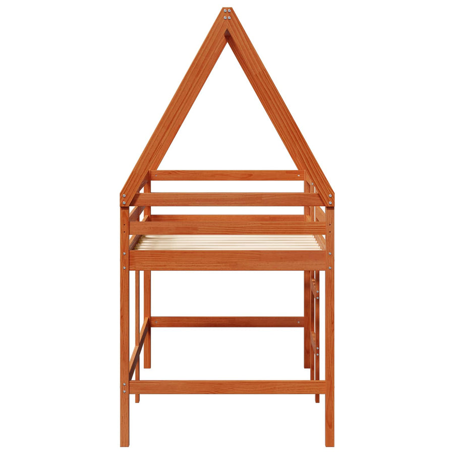 Hoogslaper bedframe Waskleur Bruin 90 x 190 cm