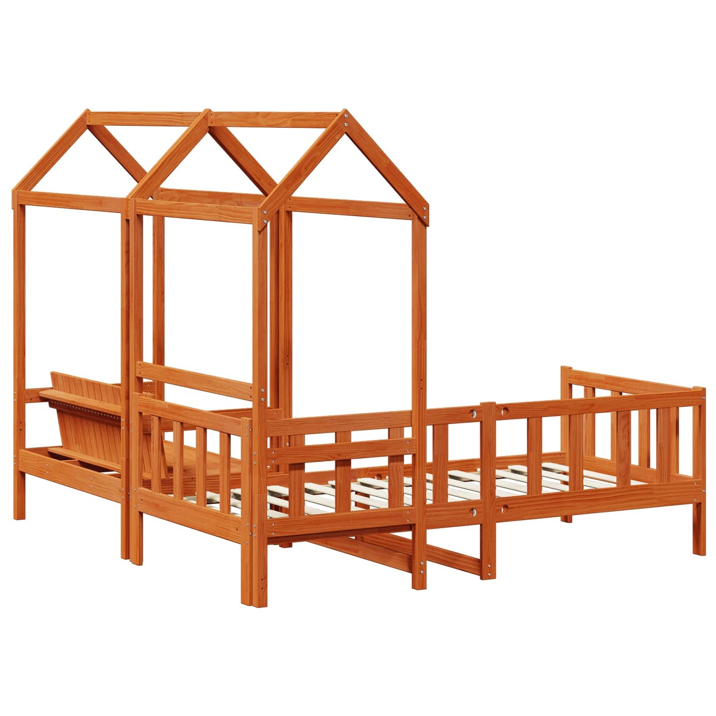 Dagbed Set Wasbruin Massief grenenhout