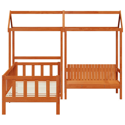 Dagbed Set Wasbruin Massief grenenhout