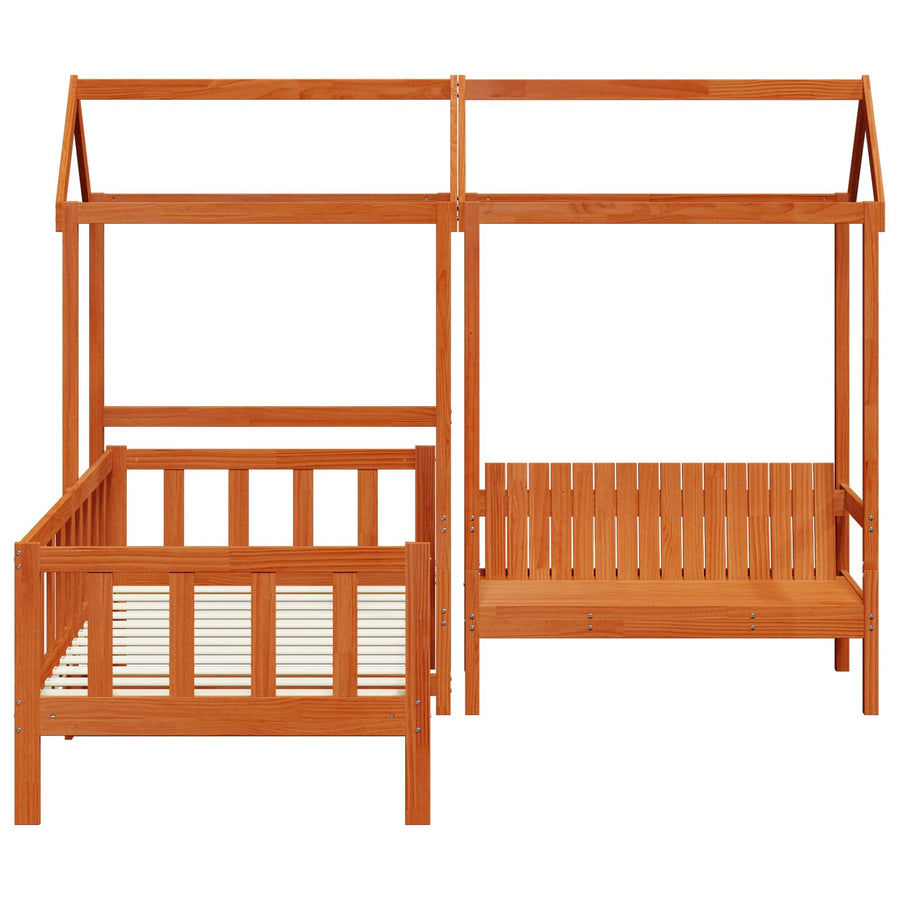 Dagbed Set Wasbruin Massief grenenhout