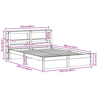 Bedframe met hoofdeinde 2 pcs Wasbruin Massief Vurenhout