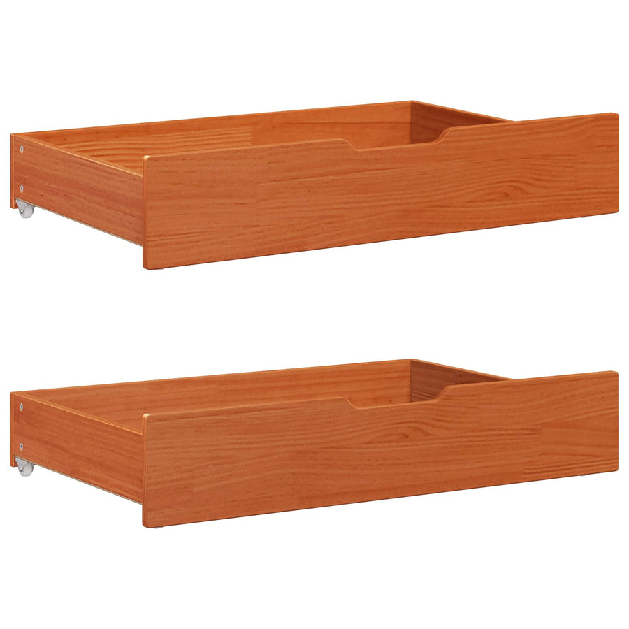 Bedframe met hoofdeinde 3 pcs Wasbruin Massief Vurenhout