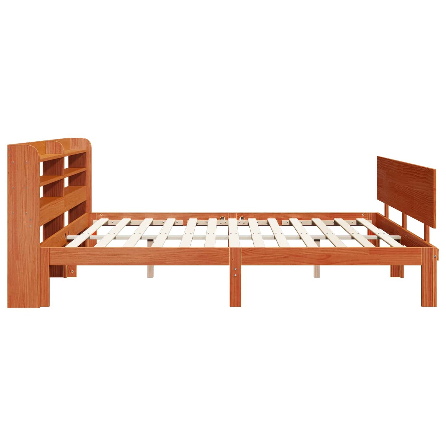 Bedframe met hoofdeinde 2 pcs Wasbruin Massief Vurenhout
