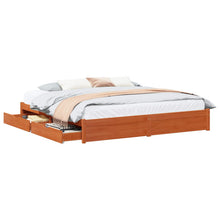 Bedframe met lade Wasbruin 200 x 200 cm Massief Vurenhout