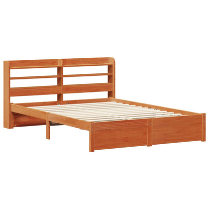 Bedframe met hoofdeinde 2 pcs Wasbruin Massief Vurenhout
