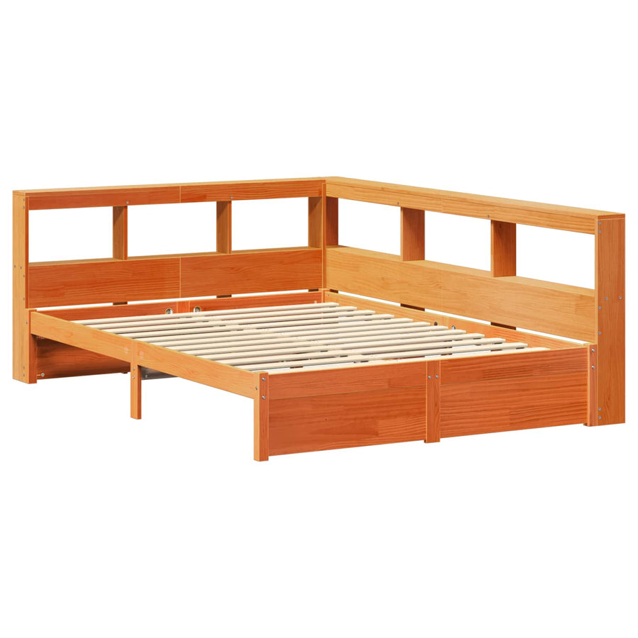 Boekenkast Bed 2 pcs Wasbruin 200 x 150 cm Massief Vurenhout