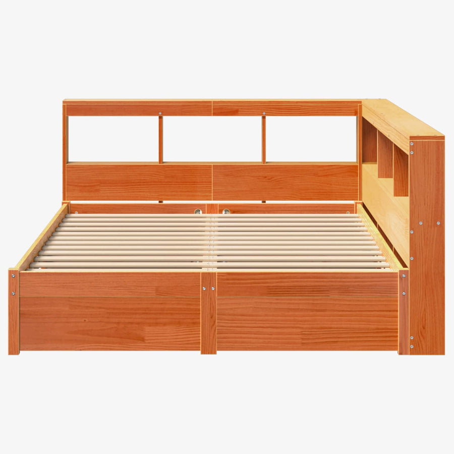 Boekenkast Bed 2 pcs Wasbruin 200 x 150 cm Massief Vurenhout