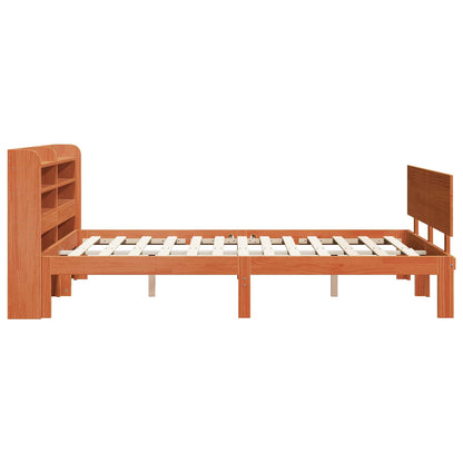 Bedframe met hoofdeinde 2 pcs Wasbruin Massief Vurenhout