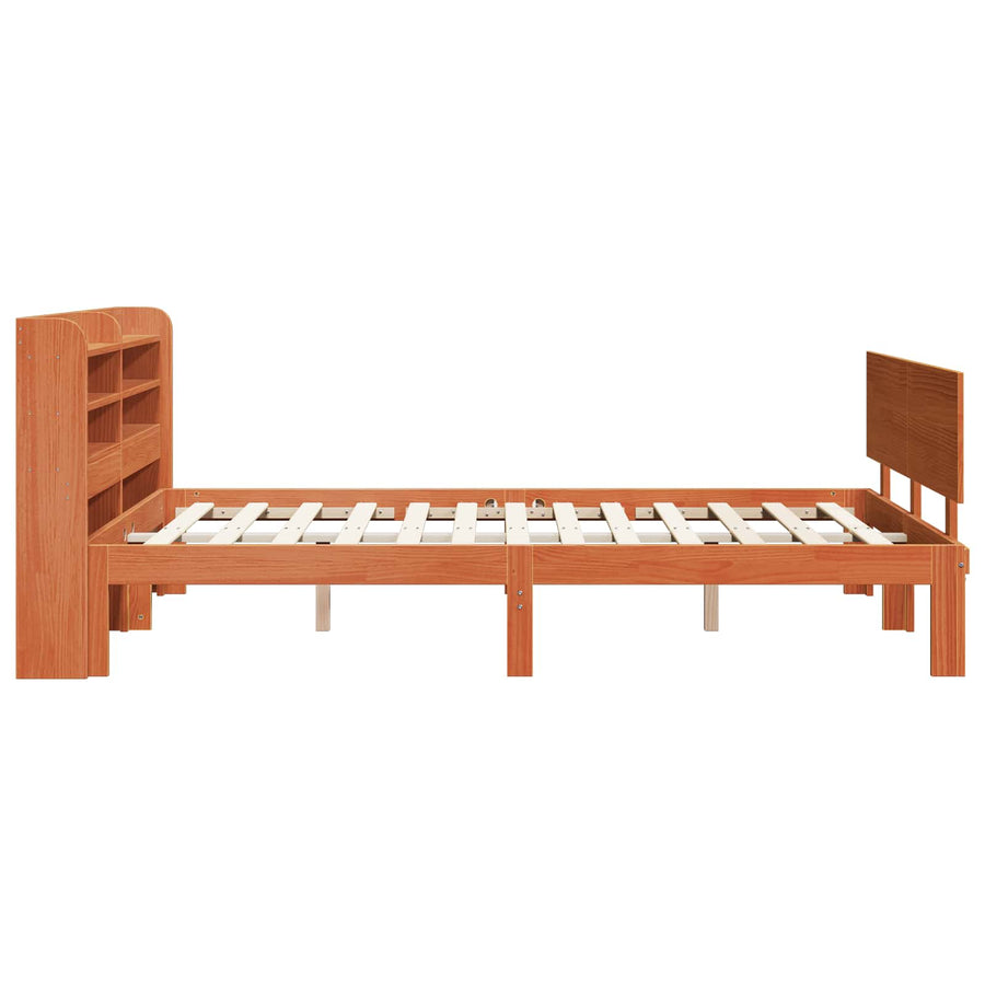 Bedframe met hoofdeinde 2 pcs Wasbruin Massief Vurenhout