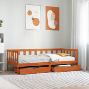 Slaapbank massief grenenhout wasbruin 203x87x66 cm