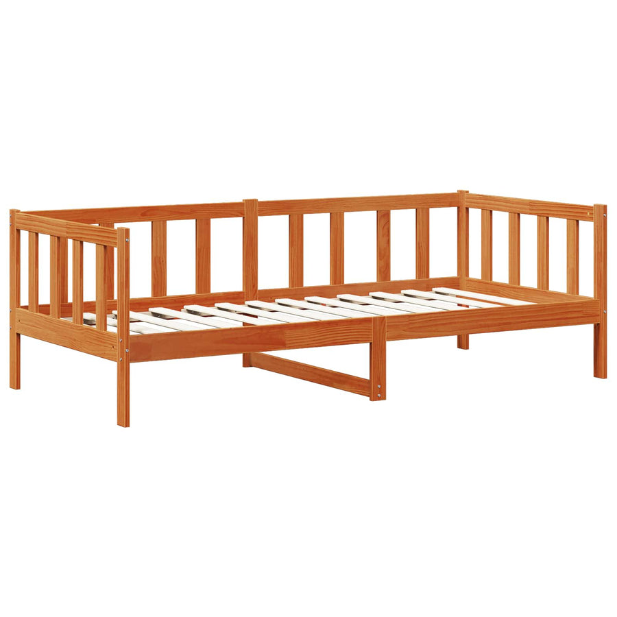 Slaapbank met hoofdeinde 3 pcs Wasbruin Massief Vurenhout
