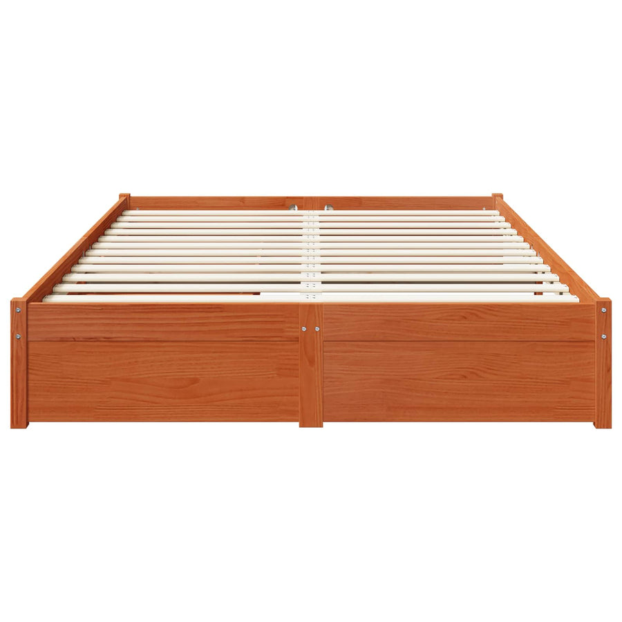 Bedframe met lade met opslag 3 pcs Wasbruin Massief Vurenhout