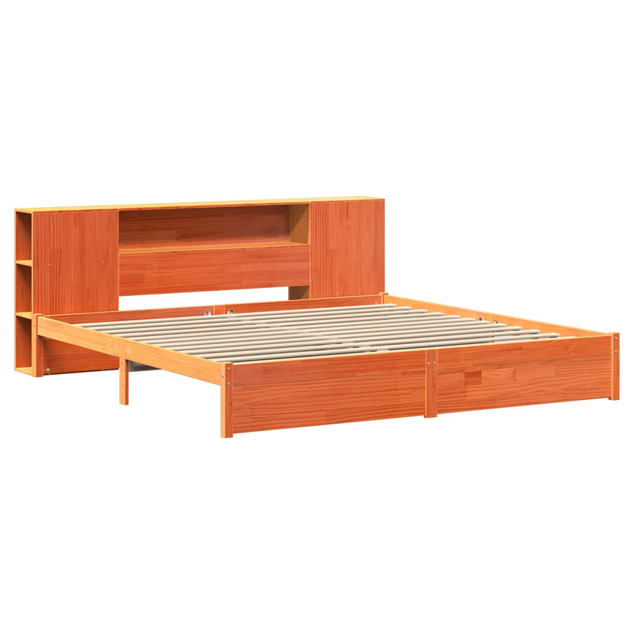 Boekenkast Bedframe Wasbruin 200 x 200 cm Massief Vurenhout