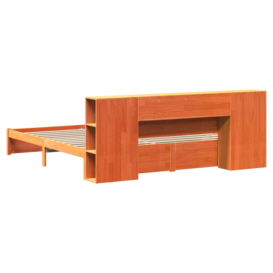 Boekenkast Bedframe Wasbruin 200 x 200 cm Massief Vurenhout