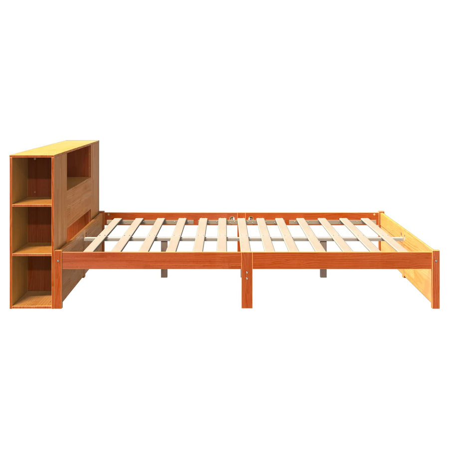 Boekenkast Bedframe Wasbruin 200 x 200 cm Massief Vurenhout