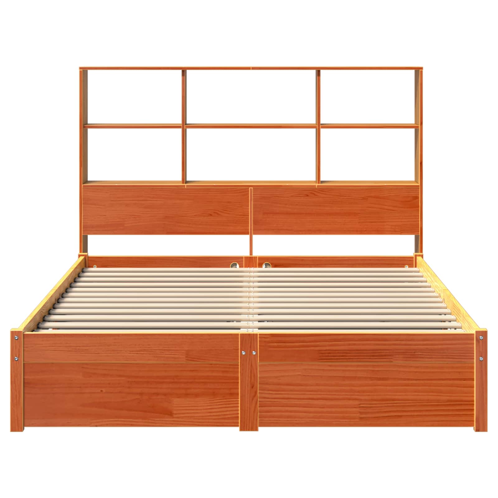 Boekenkast Bedframe Wasbruin 120 x 200 cm Massief Vurenhout