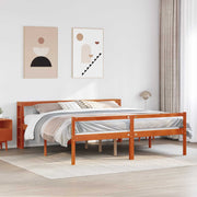 Bedframe 200x200 cm massief vurenhout wasbruin