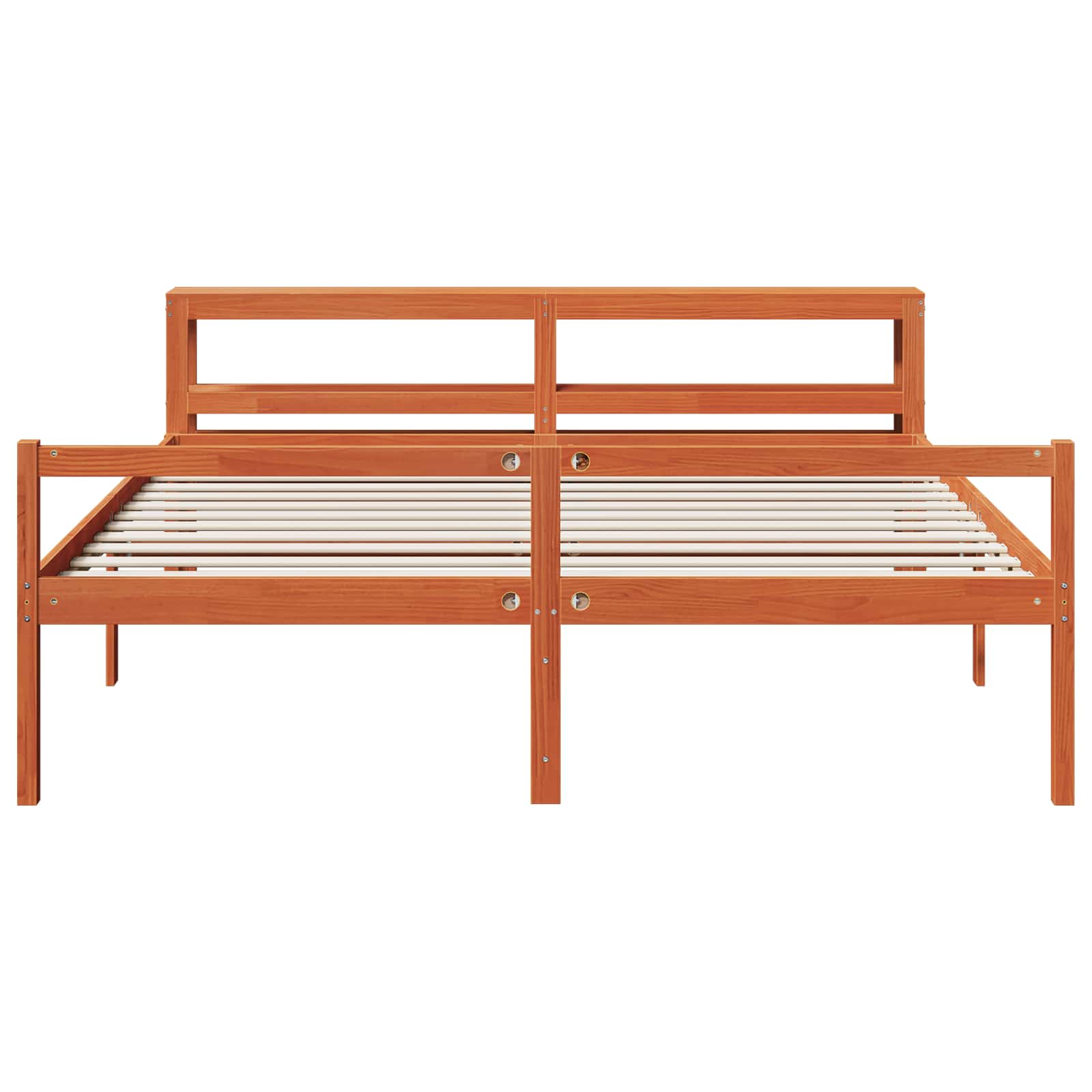 Bedframe met hoofdeinde 2 pcs Wasbruin Massief Vurenhout