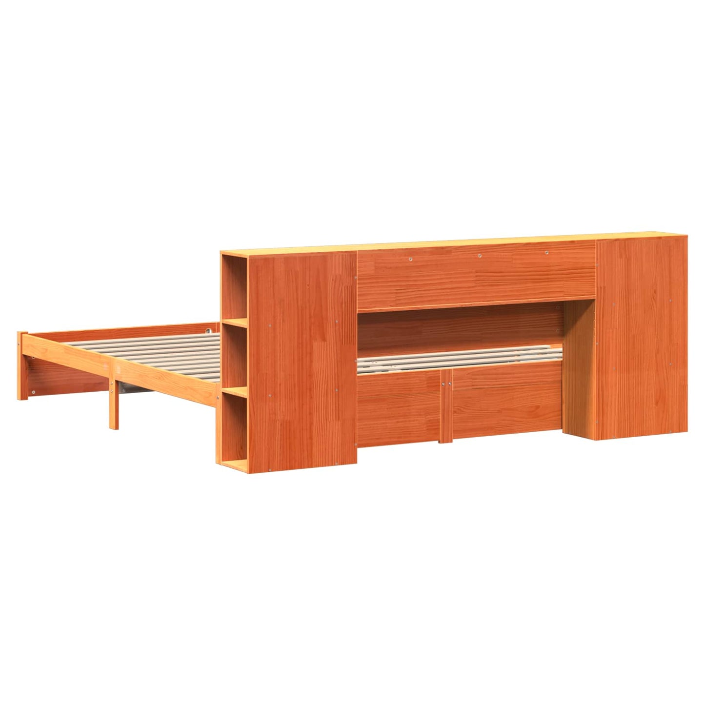 Boekenkast Bedframe Wasbruin 180 x 200 cm Massief Vurenhout