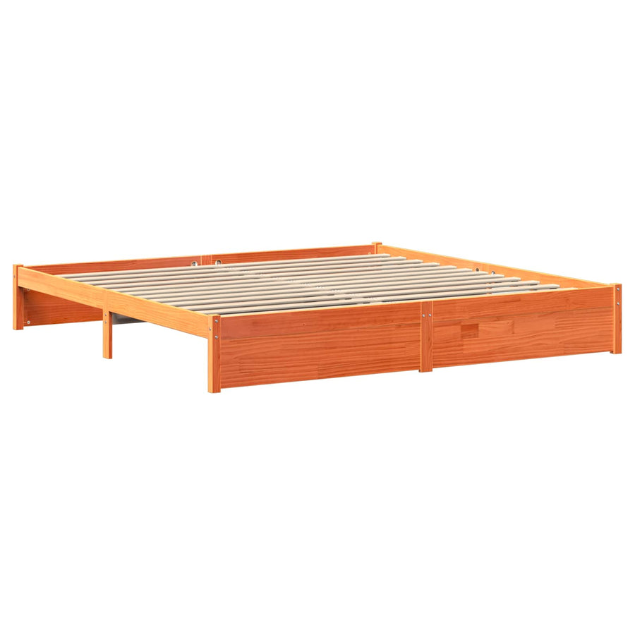 Boekenkast Bed 2 pcs Wasbruin 200 x 200 cm Massief Vurenhout
