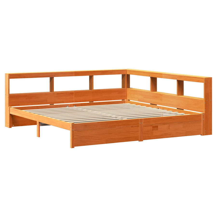 Boekenkast Bed 2 pcs Wasbruin 200 x 200 cm Massief Vurenhout