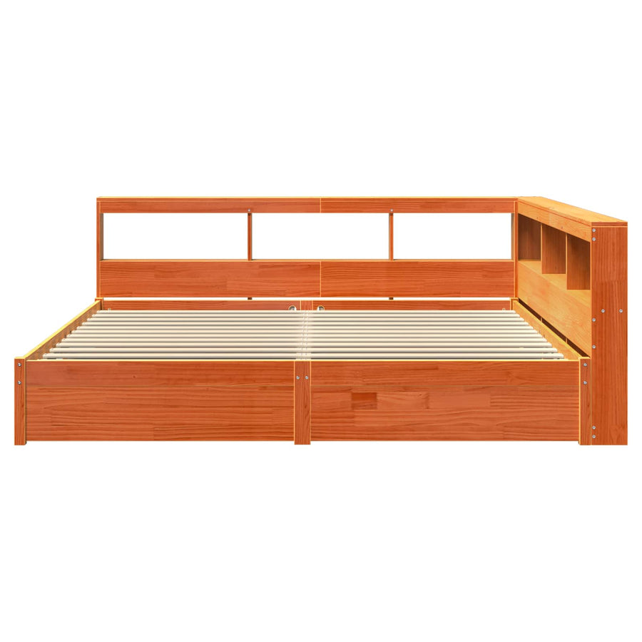 Boekenkast Bed 2 pcs Wasbruin 200 x 200 cm Massief Vurenhout