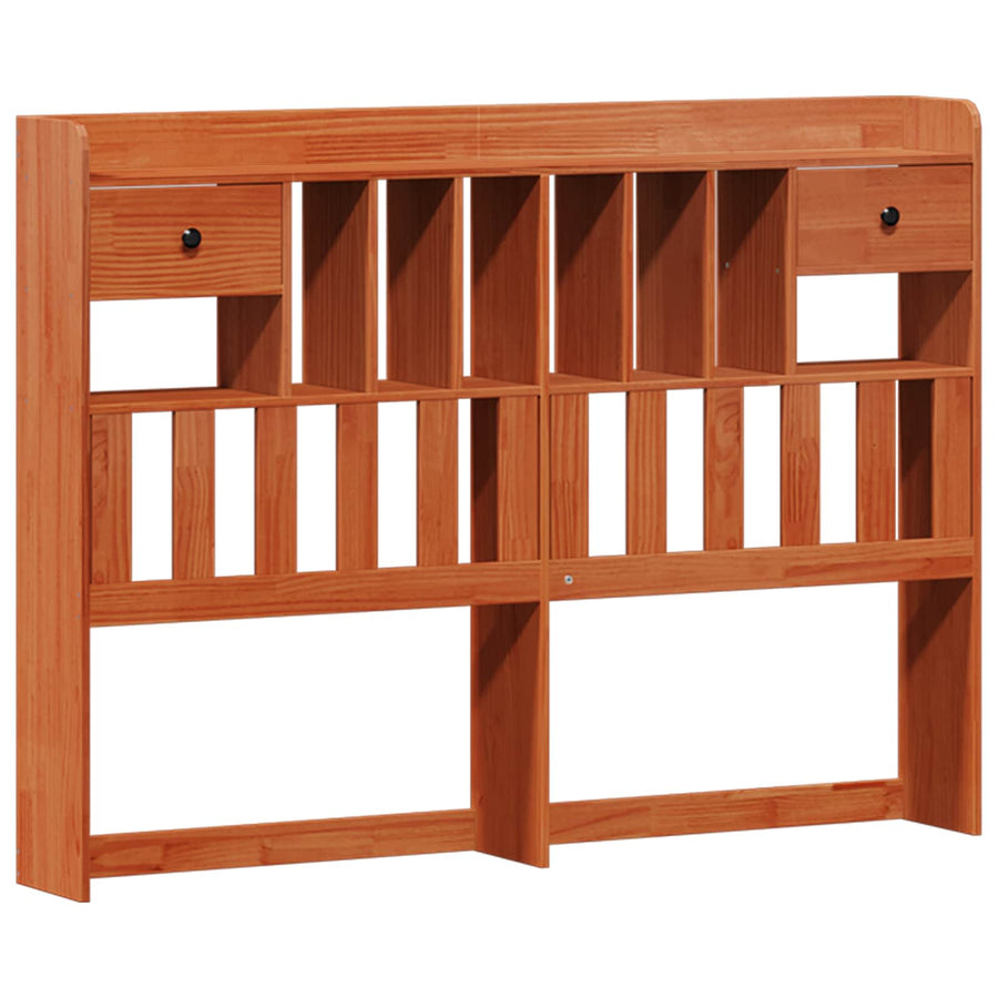 Boekenkast Bedframe met hoofdeinde 2 pcs Wasbruin 200 x 160 cm