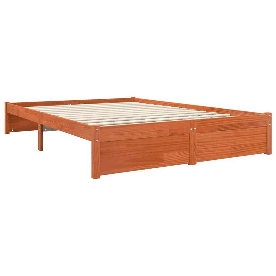 Boekenkast Bedframe met hoofdeinde 2 pcs Wasbruin 200 x 160 cm