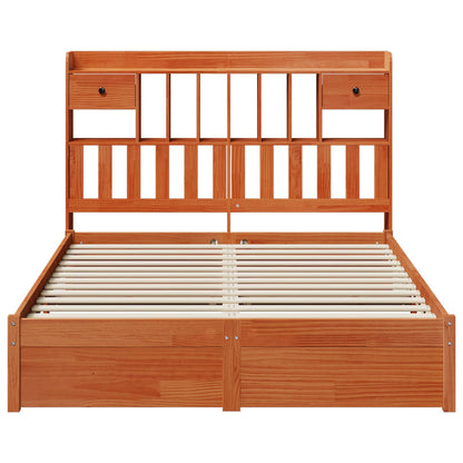 Boekenkast Bedframe met hoofdeinde 2 pcs Wasbruin 200 x 160 cm