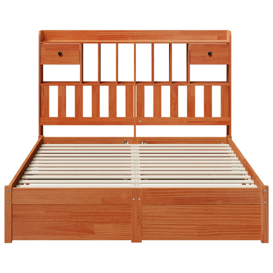 Boekenkast Bedframe met hoofdeinde 2 pcs Wasbruin 200 x 160 cm