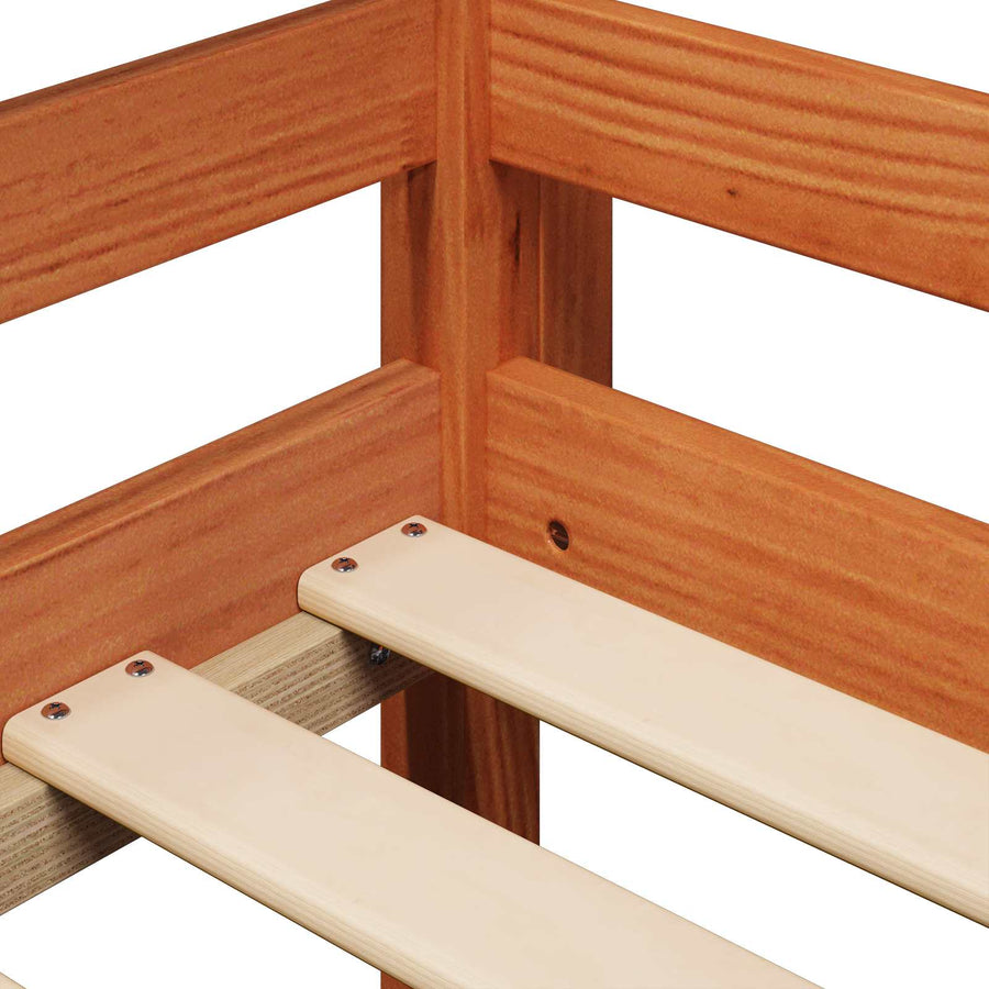 Hoogslaper bedframe Waskleur Bruin 90 x 190 cm