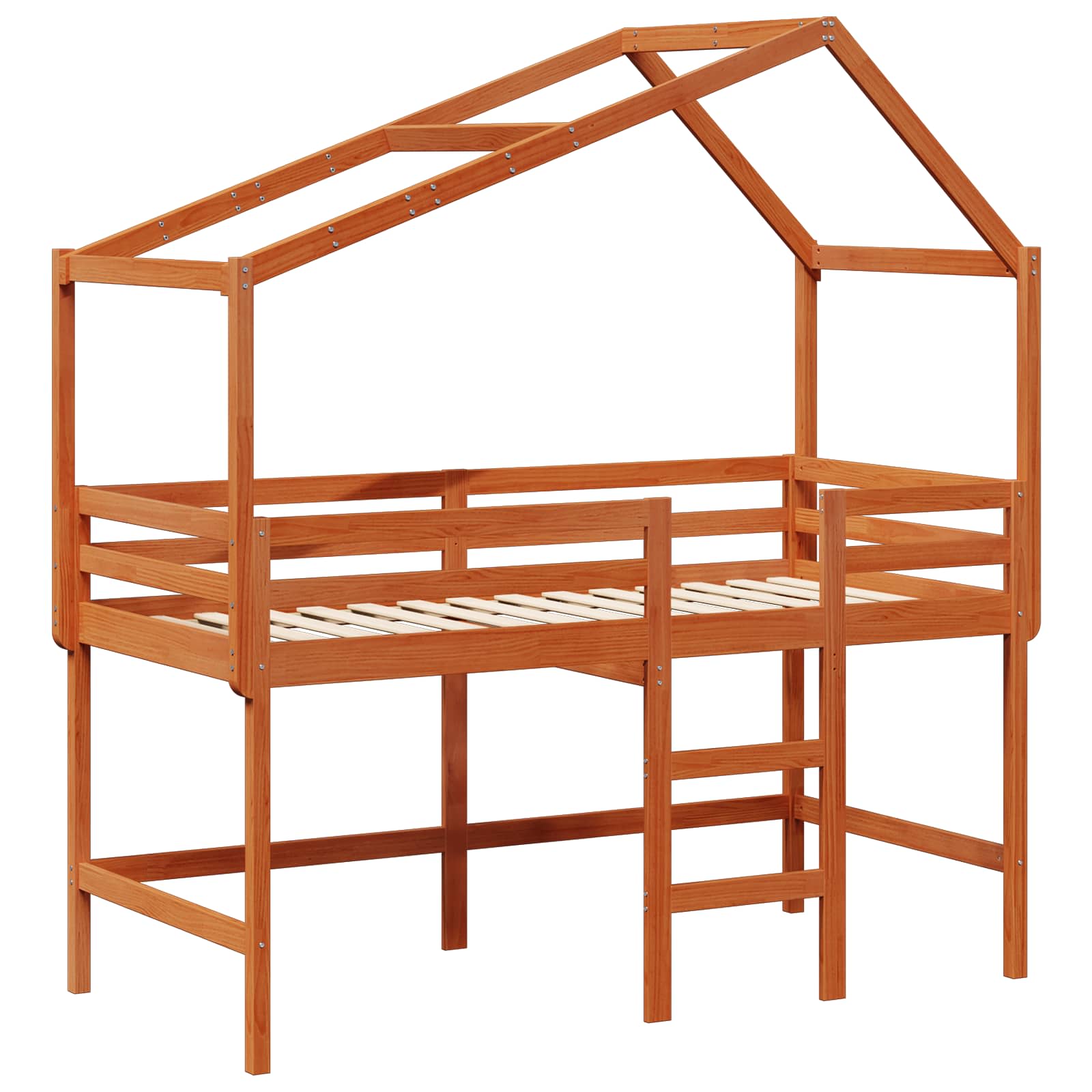 Hoogslaper bedframe Waskleur Bruin 90 x 190 cm