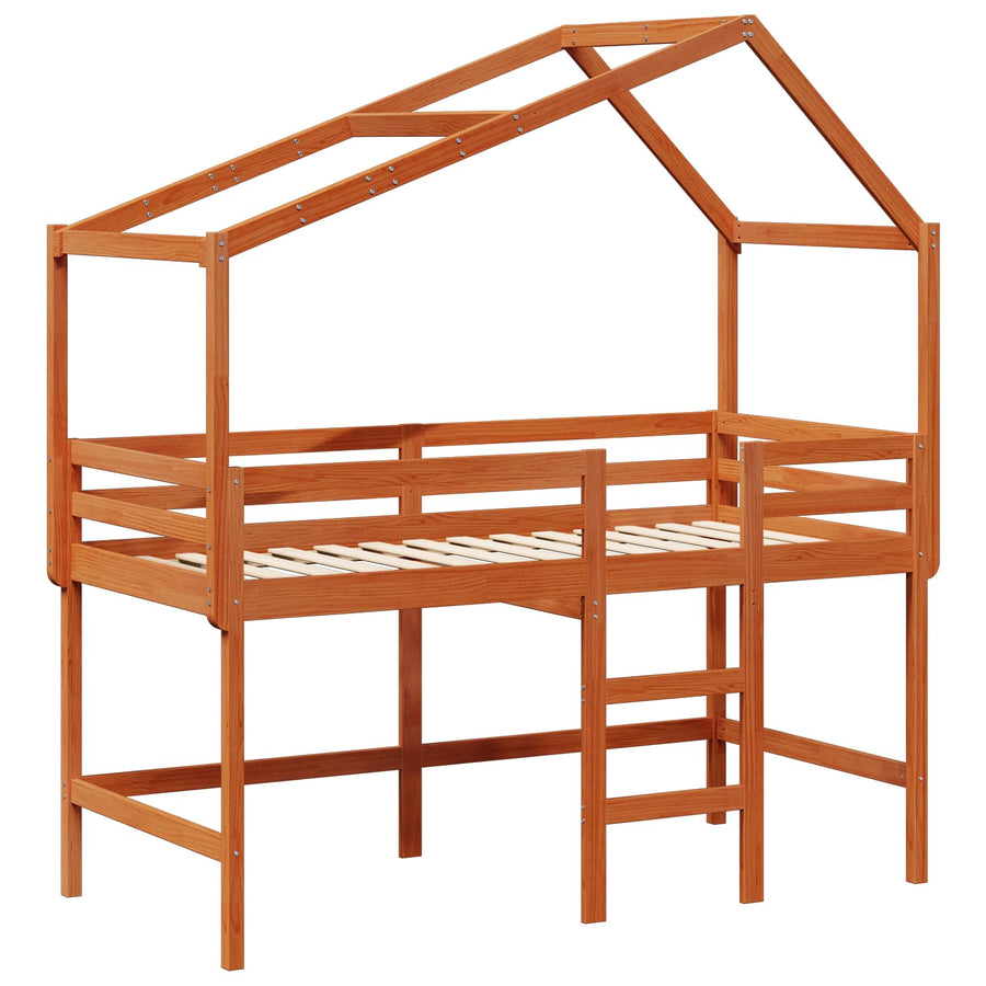 Hoogslaper bedframe Waskleur Bruin 90 x 190 cm