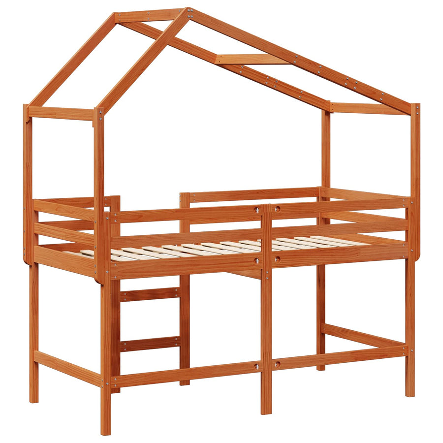 Hoogslaper bedframe Waskleur Bruin 90 x 190 cm
