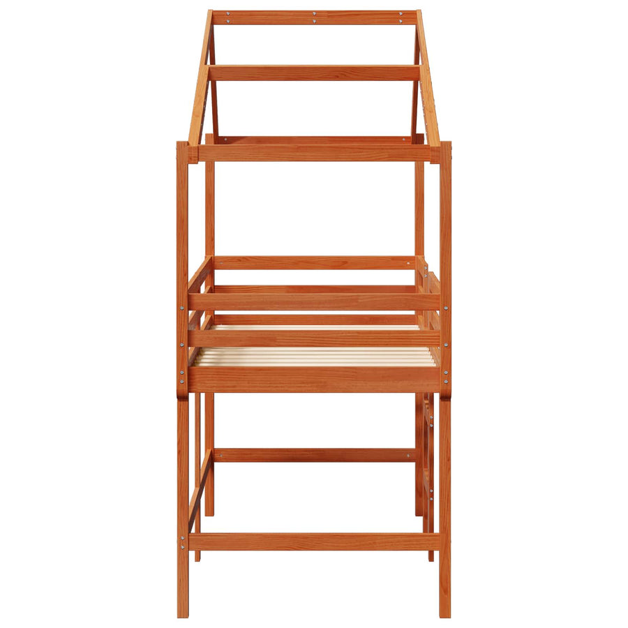 Hoogslaper bedframe Waskleur Bruin 90 x 190 cm