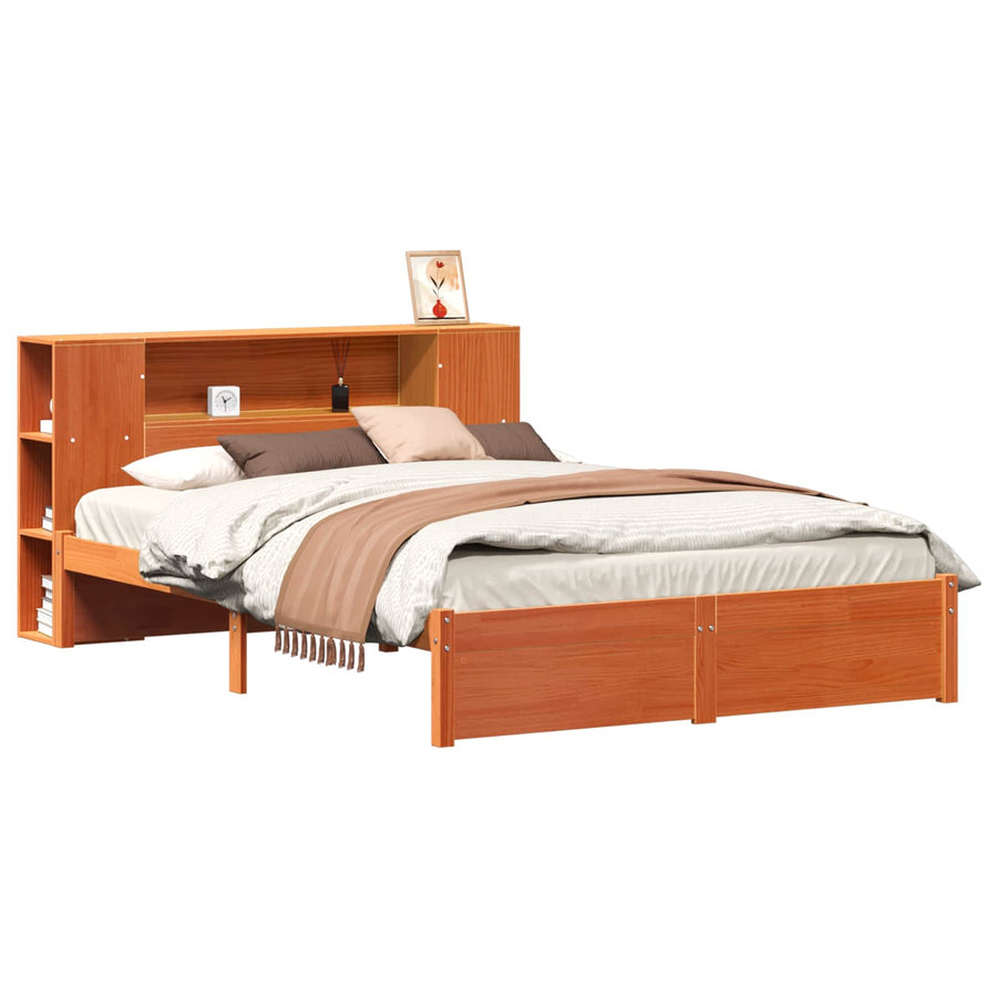 Boekenkast Bedframe Wasbruin 140 x 200 cm Massief Vurenhout