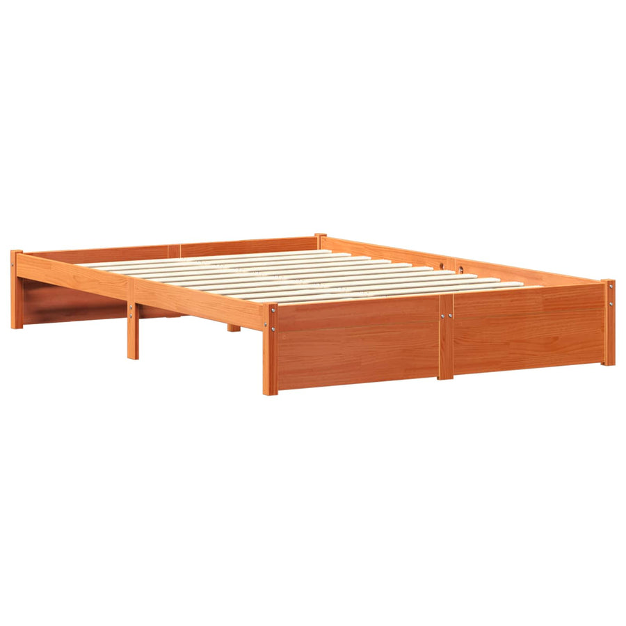 Boekenkast Bedframe Wasbruin 140 x 200 cm Massief Vurenhout