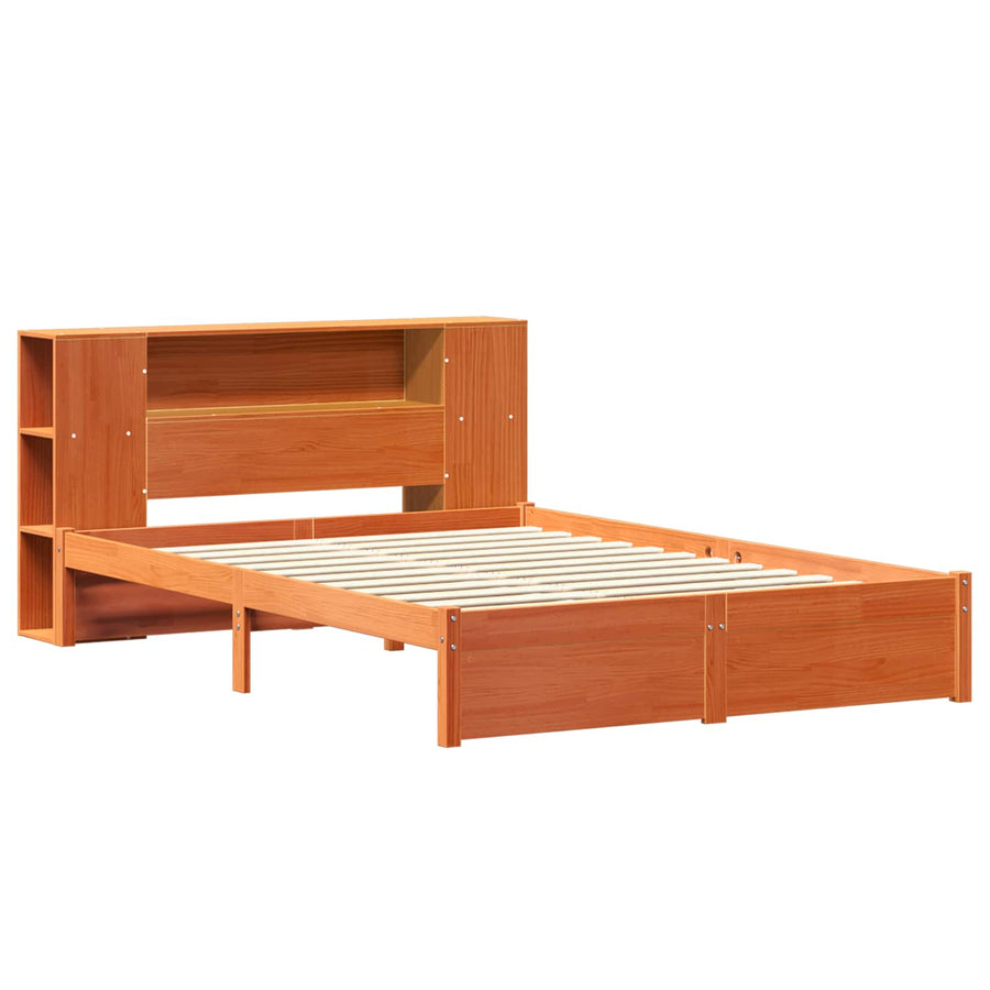 Boekenkast Bedframe Wasbruin 140 x 200 cm Massief Vurenhout