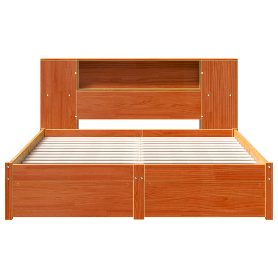 Boekenkast Bedframe Wasbruin 140 x 200 cm Massief Vurenhout