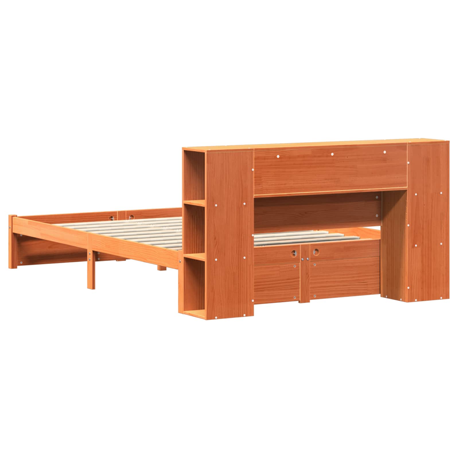 Boekenkast Bedframe Wasbruin 150 x 200 cm Massief Vurenhout