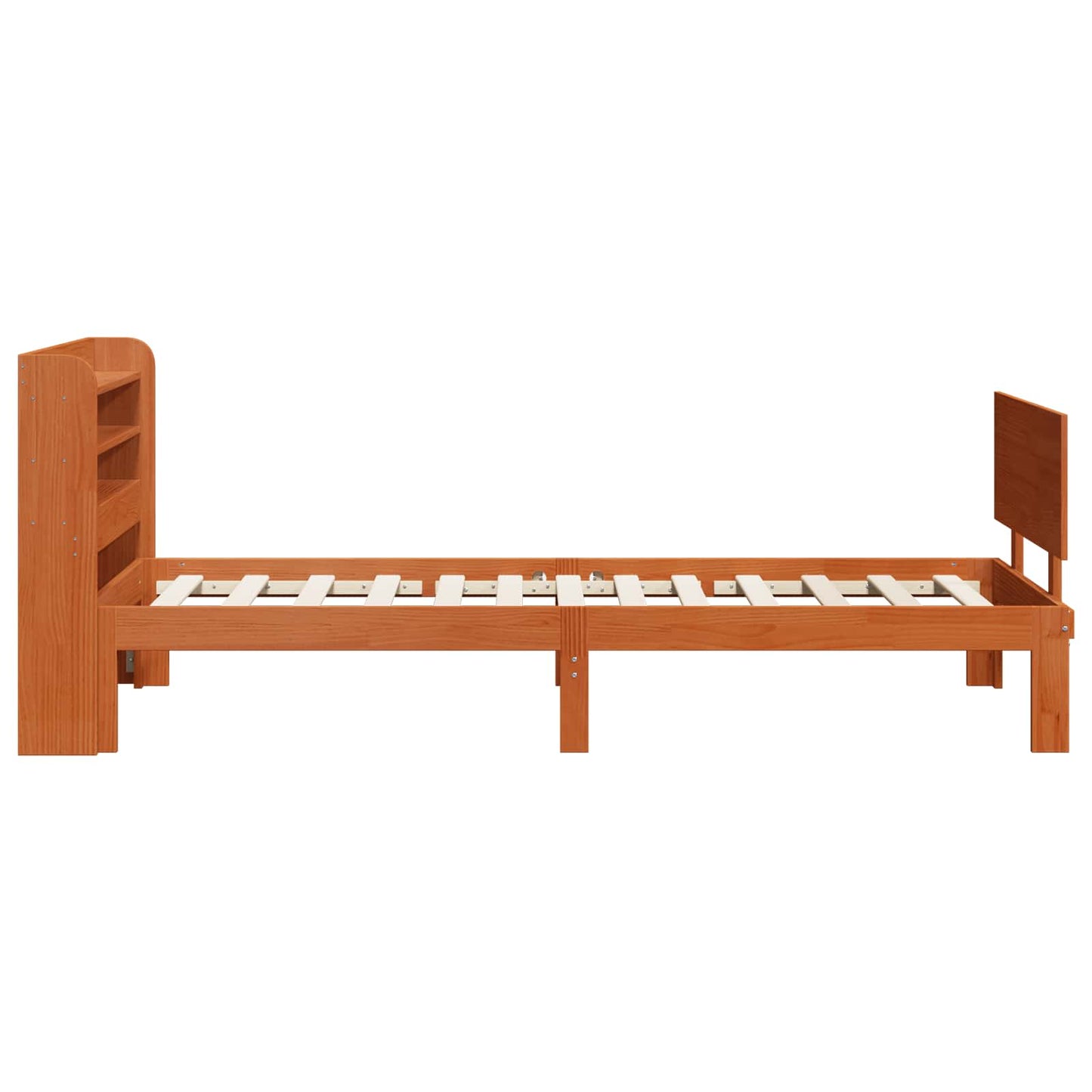Bedframe met hoofdeinde 2 pcs Wasbruin Massief Vurenhout