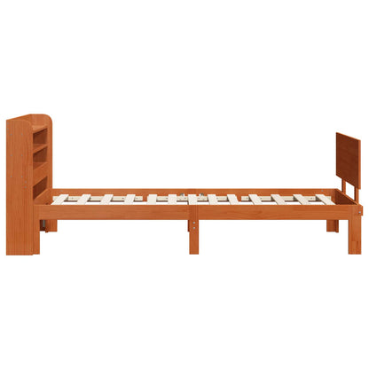 Bedframe met hoofdeinde 2 pcs Wasbruin Massief Vurenhout
