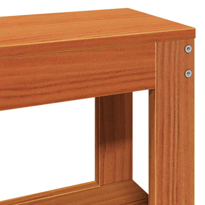 Bedframe met hoofdeinde 2 pcs Wasbruin Massief Vurenhout