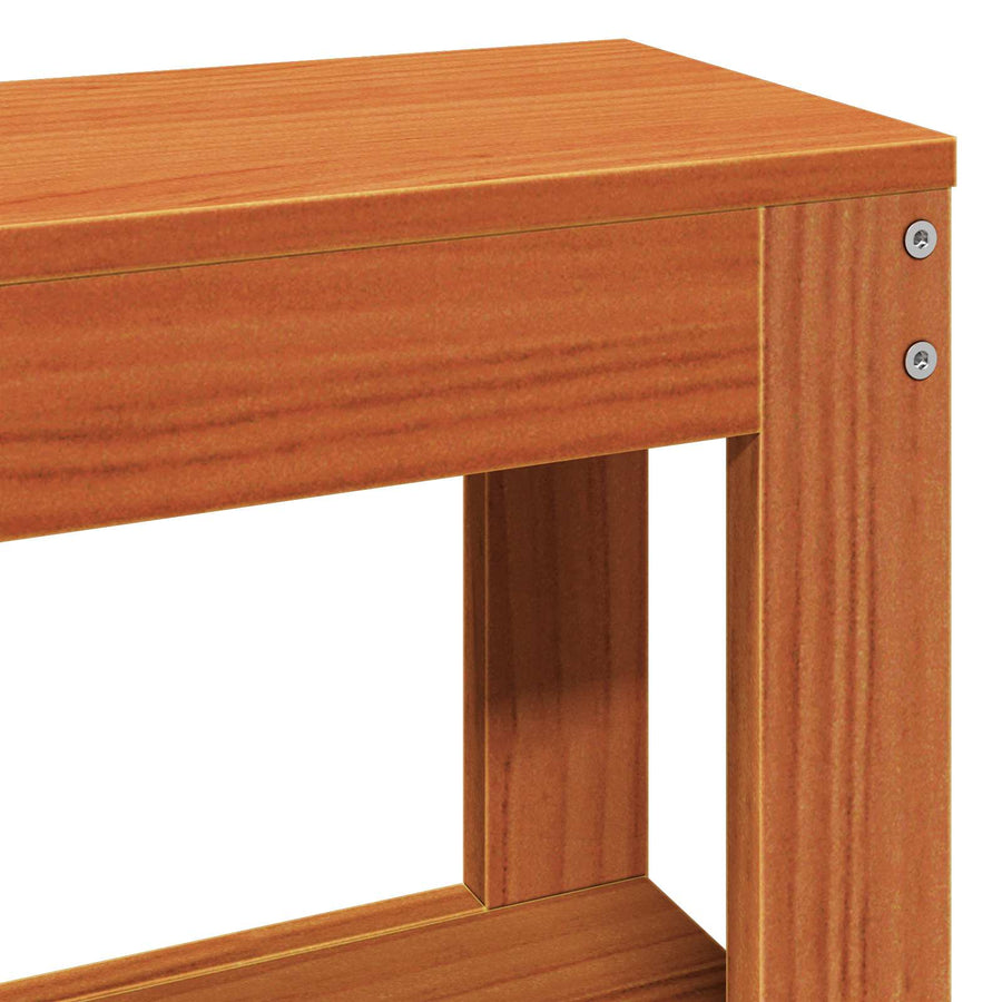 Bedframe met hoofdeinde 2 pcs Wasbruin Massief Vurenhout