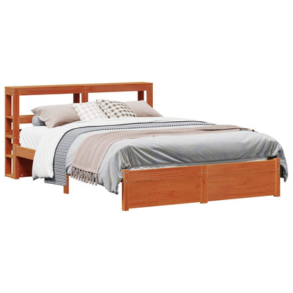 Bedframe met hoofdeinde 2 pcs Wasbruin Massief Vurenhout