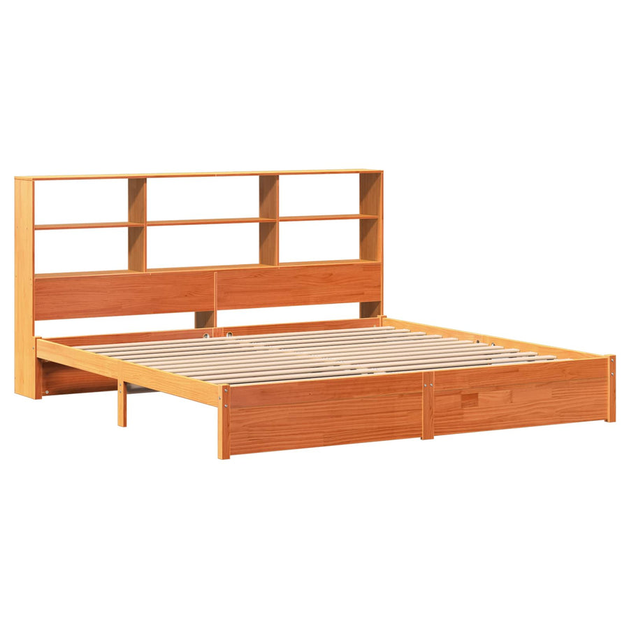Boekenkast Bedframe Wasbruin 180 x 200 cm Massief Vurenhout