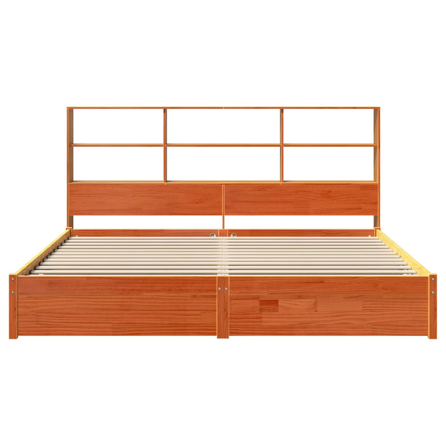Boekenkast Bedframe Wasbruin 180 x 200 cm Massief Vurenhout