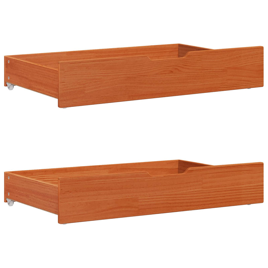 Bedframe met hoofdeinde 3 pcs Wasbruin Massief Vurenhout