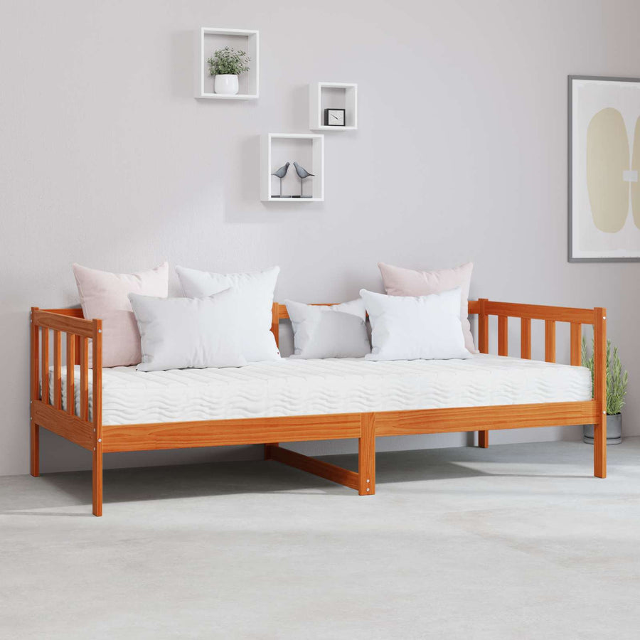 Dagtbed met matras met hoofdeinde Wasp Bruin en Wit 90 x 200 cm